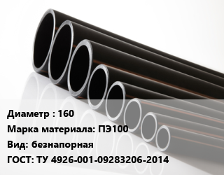 Труба полиэтиленовая 160 ПЭ100 безнапорная ГОСТ: ТУ 4926-001-09283206-2014, м, SN10,SN16 цена от 2156 ₼ / м, где купить, условия доставки в Баку и Бакинская области